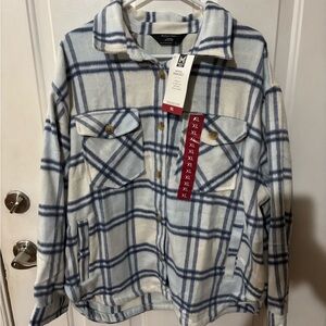 Blue and White Women’s Shacket